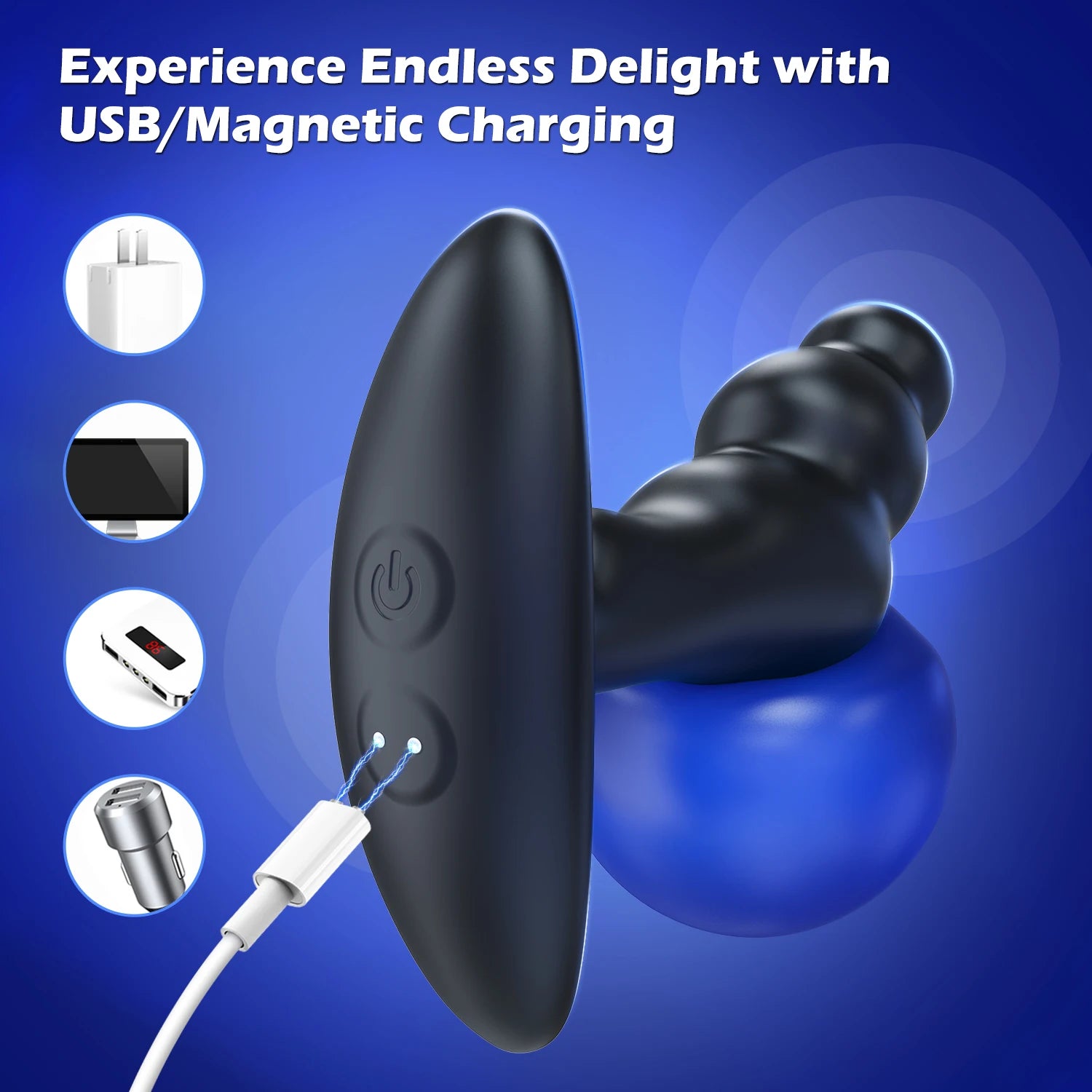 シリコーン前立腺マッサージャー＆アナルプラグバイブレーター 男性用Gスポット刺激器