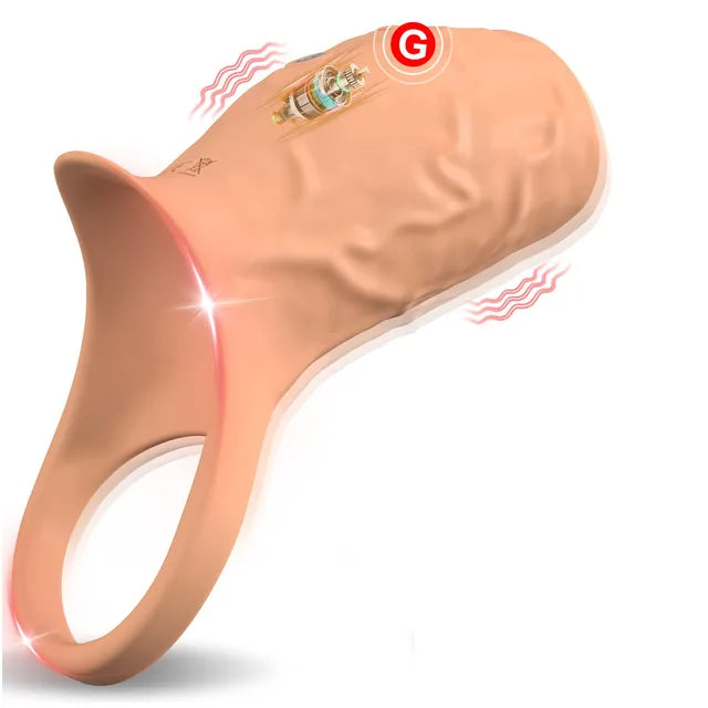 バイブレーションペニススリーブリング | Gスポット＆睾丸マッサージ | 男性遅延射精トイ