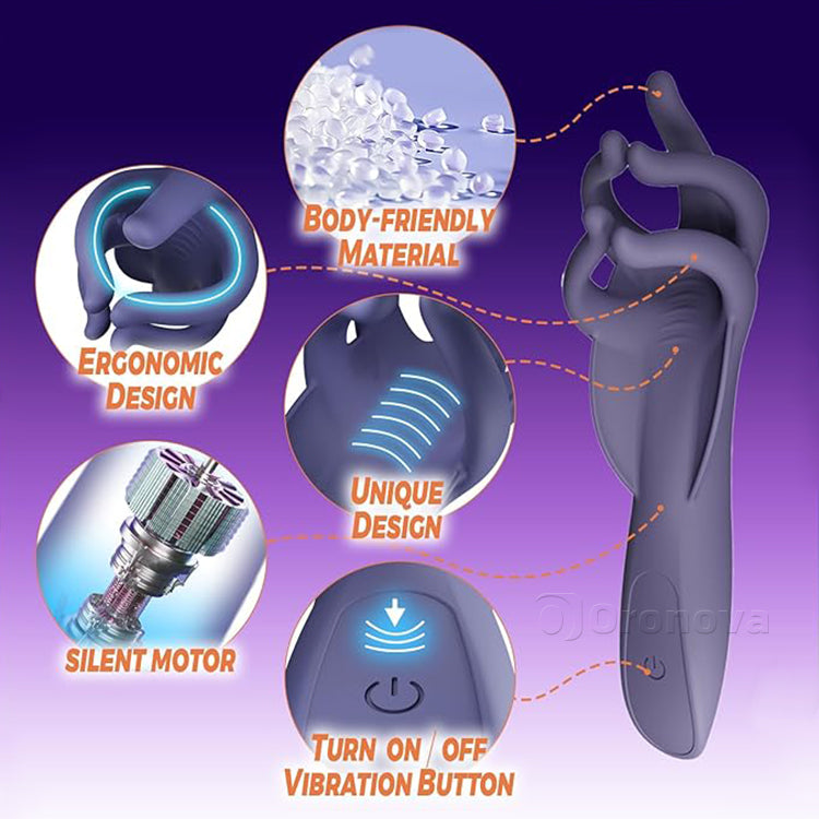 指で挟むペニス用コックリング - 振動 & 防水