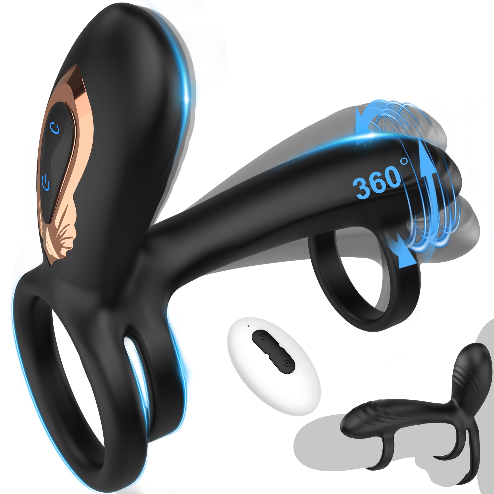 360°ツイストコックリング – ペニス＆睾丸刺激、10種類の振動モード